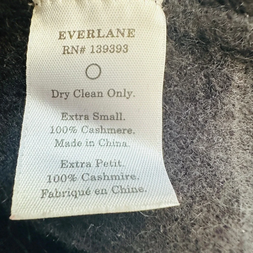 Everlane Cashmere V Neck Long Sleeve Sweater Dress‎ Women XS Black Minimalist